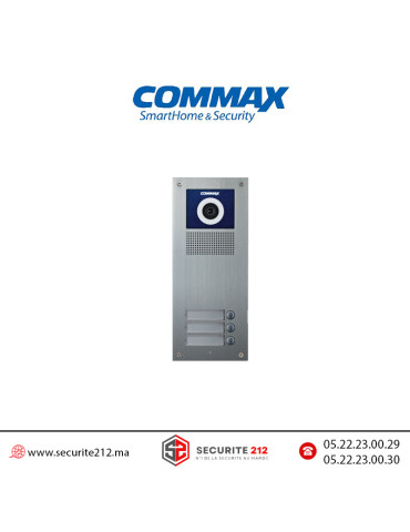 Platine de rue vidéophone COMMAX 3 postes DRC-3UC Maroc