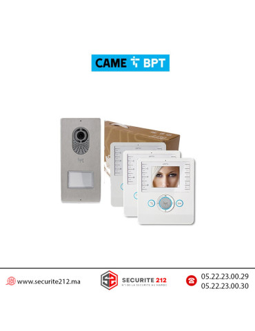 KIT vidéophone BPT Lithos + 3 moniteurs Perla blanc Casablanca Maroc