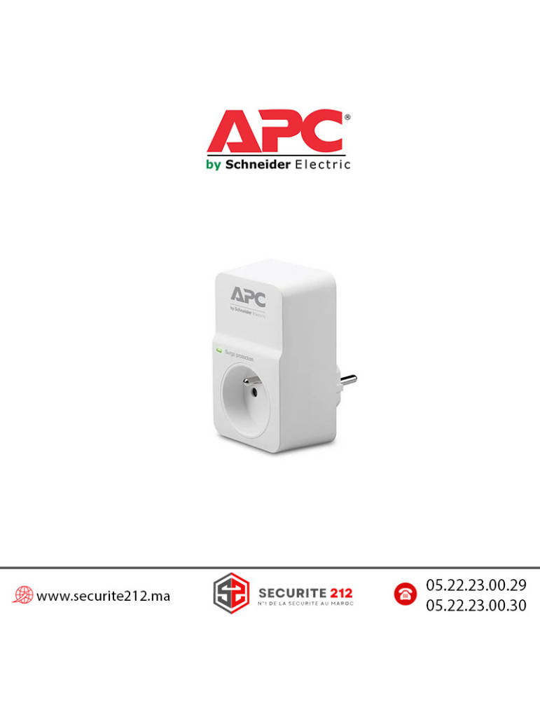 Prise protégée surtensions SCHNEIDER APC 1 prise Surge arrest PM1W-FR Casablanca Maroc