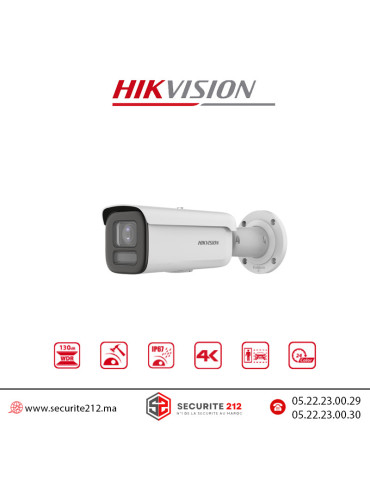 Caméra IP Hikvision Bullet smart hybride light AcuSense audio micro DS-2CD2T43G2-4LI2U Casablanca Maroc