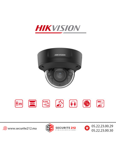 Caméra IP HIKVISION Dôme 8MP Smart Hybride Varif Moto AcuSense audio Black DS-2CD2783G2-LIZS2UB Casablanca Maroc