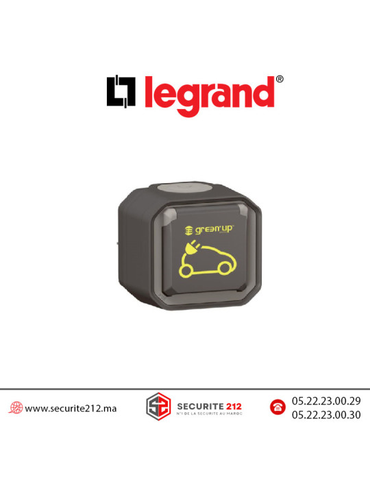 Prise de recharge pour véhicule électrique Legrand Plexo Green'up Access IP55 anthracite 069785L Casablanca Maroc