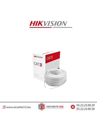 Câble informatique catégorie 6 HIKVISION UTP 305ml DS-1LN6U-W/CCA Casablanca Maroc