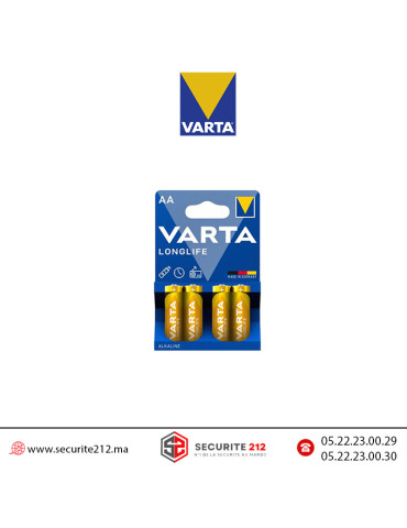 Pile VARTA LONGLIFE AA4 LR06 1,5V alcaline Casablanca Maroc