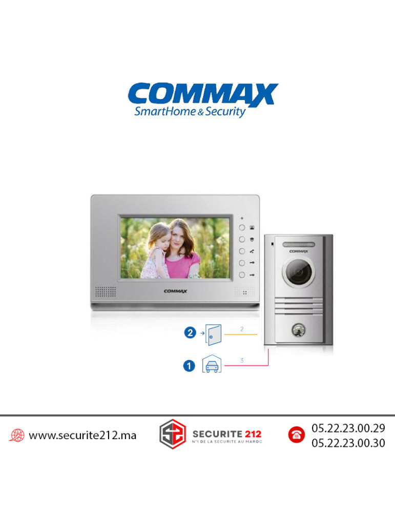 Kit vidéophone Commax Ecran  7" CDV-70AR3 + DRC-40KR2 Casablanca Maroc