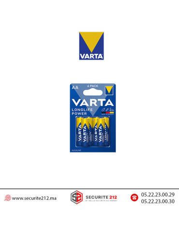 Pile VARTA Longlife Power AA6 LR06 1,5V alcaline Casablanca Maroc