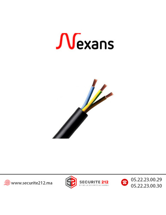 Câble souple NEXANS 3x6mm² U1000 RV-K (1ml) Casablanca Maroc