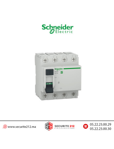 Interrupteur différentiel SCHNEIDER 4P AC 30mA 40A EZ9R32440 Casablanca Maroc
