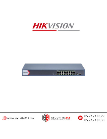 Switch HIKVISION 16 ports POE 10/1000 Mbps SFP DS-3E1518P-EI Casablanca Maroc