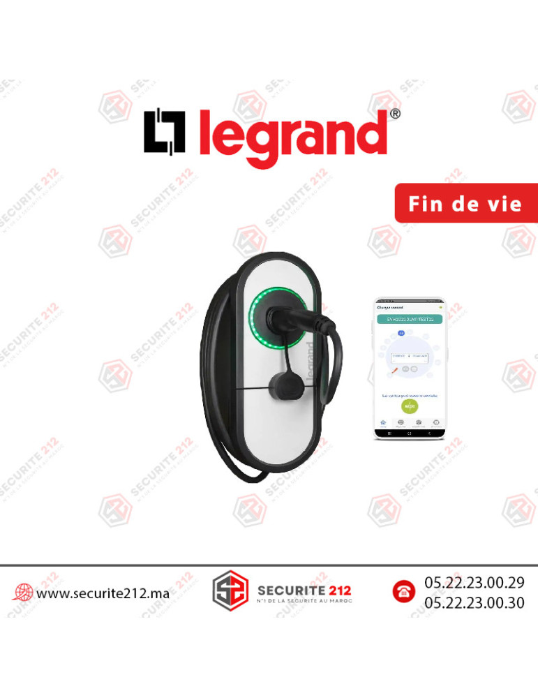 Borne de recharge Legrand Green'up One pour véhicule électrique 22kW 057016 Casablanca Maroc