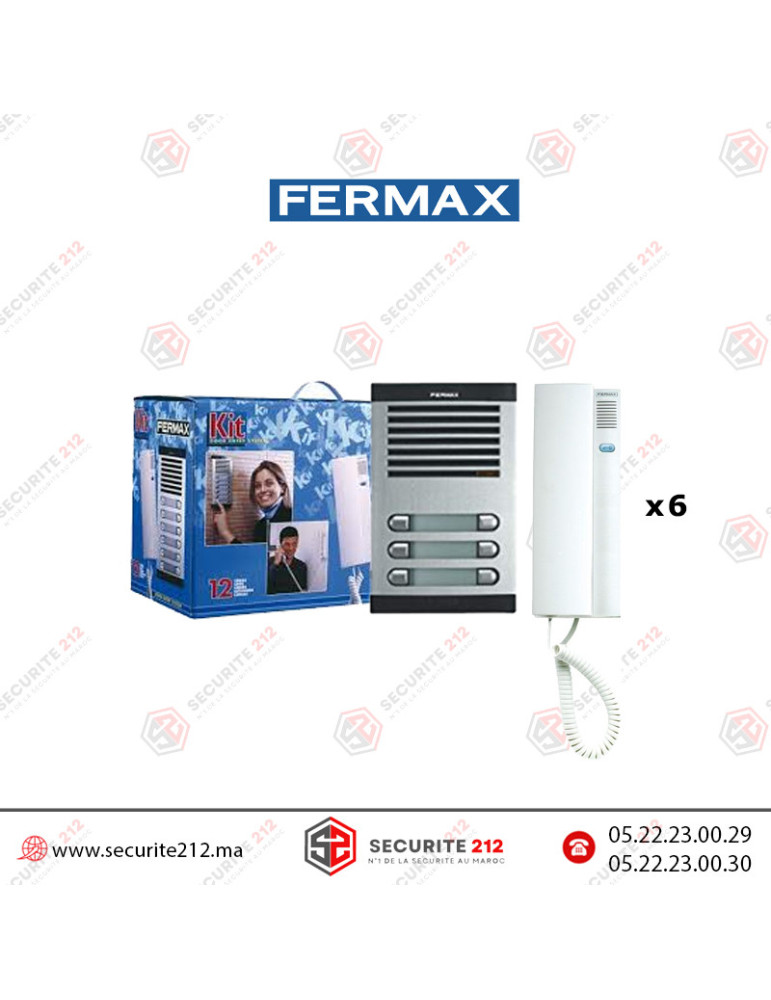 Kit interphone Fermax 6 postes FERMAX-6206 Casablanca Maroc
