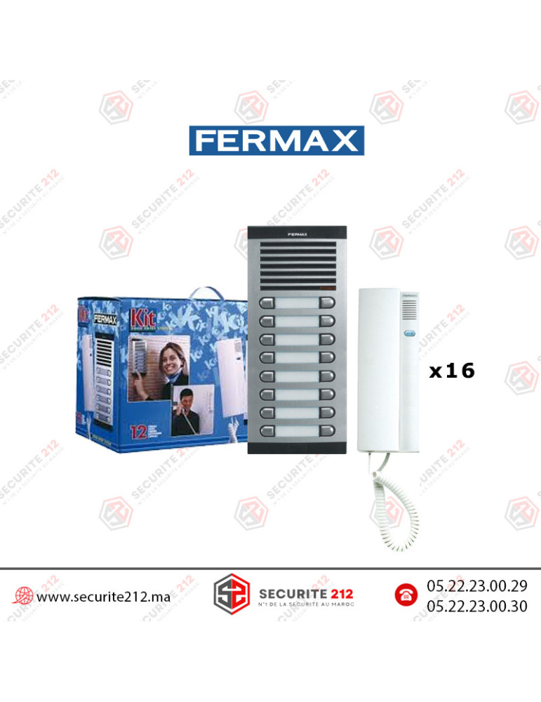 Kit interphone Fermax 18 postes FERMAX-6218 Casablanca Maroc