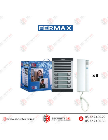 Kit interphone Fermax 8 postes FERMAX-6208 - Securite212 Maroc