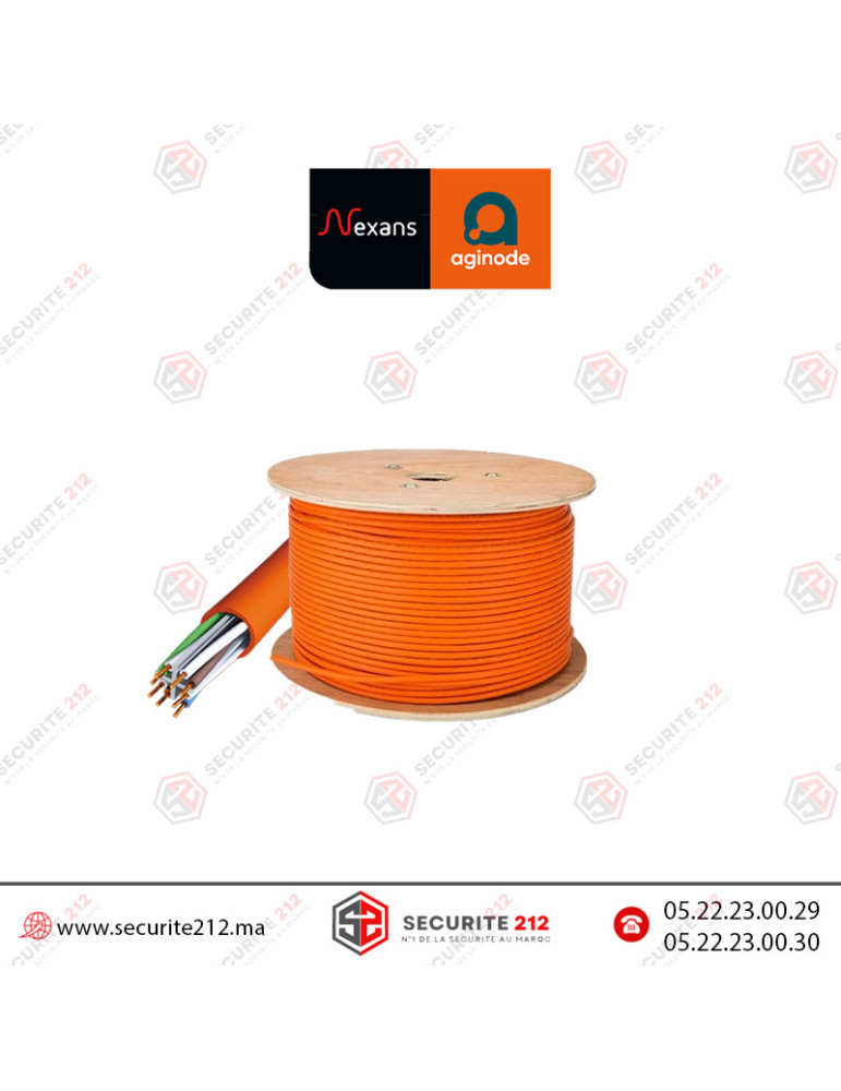 Câble informatique CAT6 Aginode Nexans U/UTP LSZH AWG23 touret (Bobine de 500ml) Casablanca Maroc