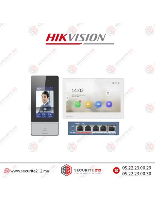 KIT vidéophone IP Hikvision avec switch POE DS-KIS902-S Casablanca Maroc