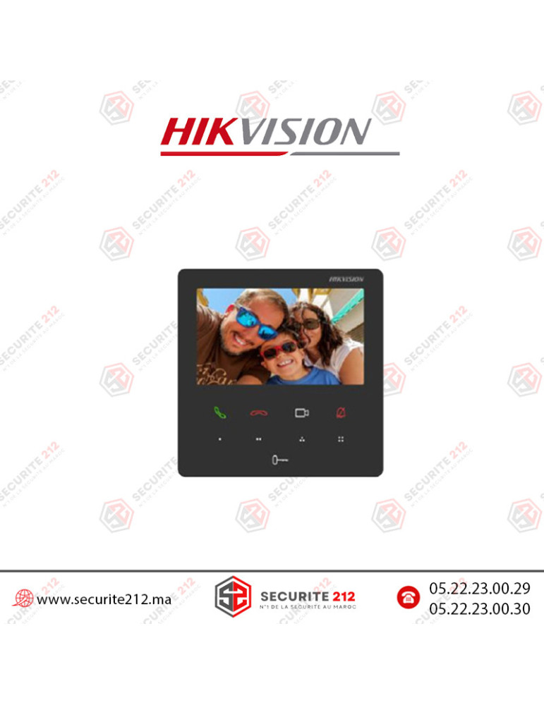 Moniteur vidéophone HIKVISION écran TFT 4,3" DS-KH6110-WE1-Maroc