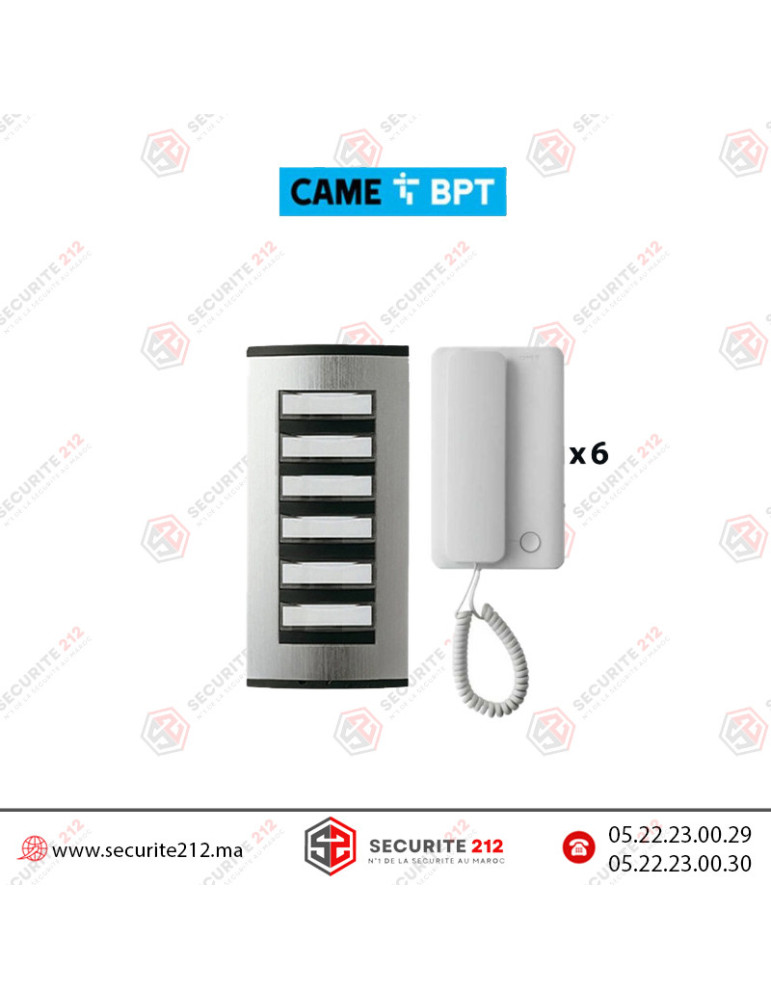 Kit interphone BPT 6 postes Agata audio BPT-INT-6P Casablanca Maroc
