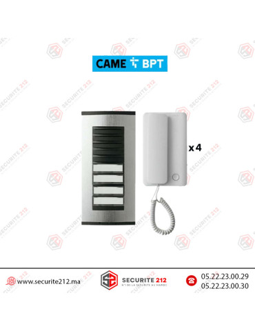 Kit interphone BPT 4 postes Agata audio BPT-INT-4P Casablanca Maroc