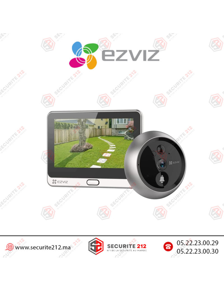 Sonnette EZVIZ à judas sans fil 2MP Argent DP2C-A0 Casablanca Maroc