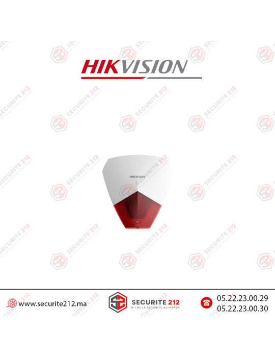 Siréne filaire Hikvision 105dB avec Flash Rouge DS-PS1-R Casablanca Maroc
