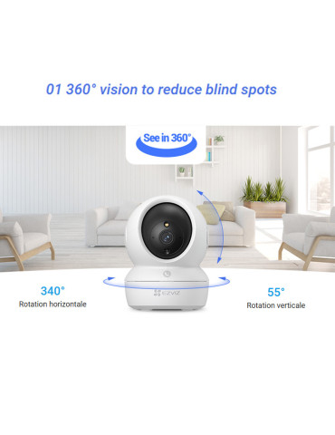 Caméra Wi-Fi EZVIZ H6C 4MP Type C 360°  Casablanca Maroc 2