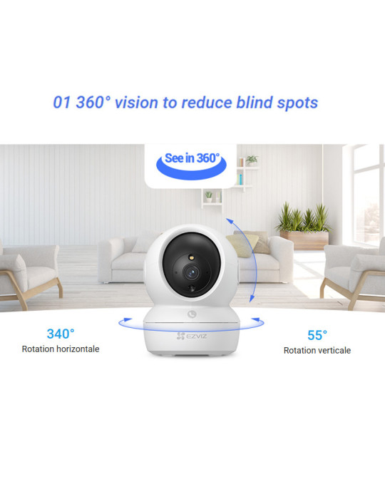 Caméra intérieure WI-FI EZVIZ H6C 3MP Type C Casablanca Maroc