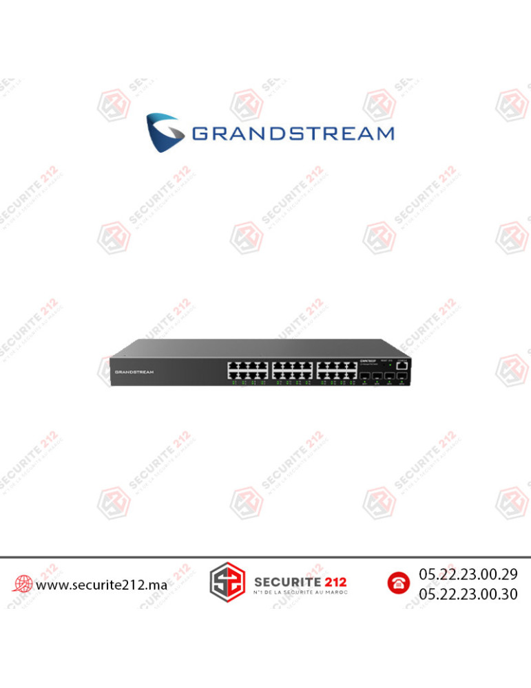 Switch Grandstream 24 ports POE 370W Gigabit GWN7803P Casablanca Maroc