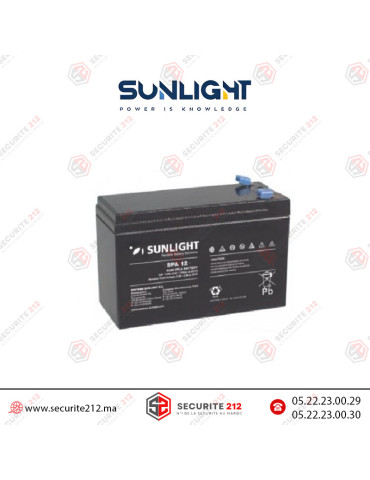 Batterie SUNLIGHT 12V 9AH 48W SPHR étanche VRLA AGM Casablanca Maroc