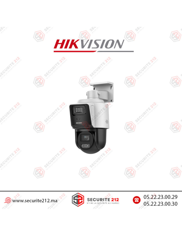 Camera HIKVISION IP PTZ 4MP 4X + 4MP IP66 ColorVu DarkFighter DS-2SE3C404MWG-E/14 Casablanca Maroc
