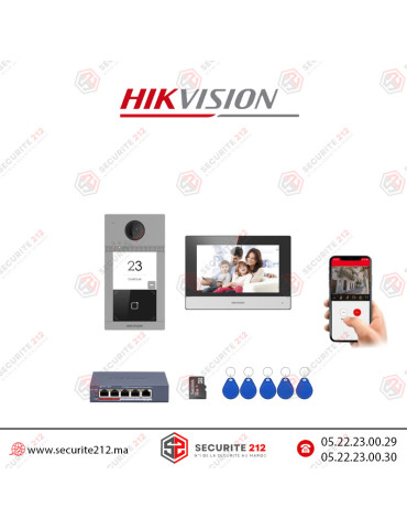 KIT vidéophone IP HIKVISION avec switch POE DS-KIS604-S Casablanca Maroc