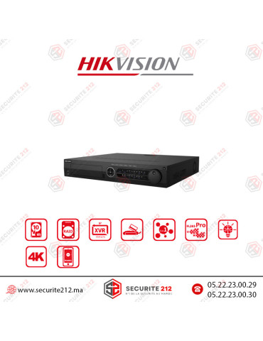 DVR HIKVISION 8MP compact 32CH 4HDD AcuSense iDS-7332HUHI-M4/S Casablanca Maroc