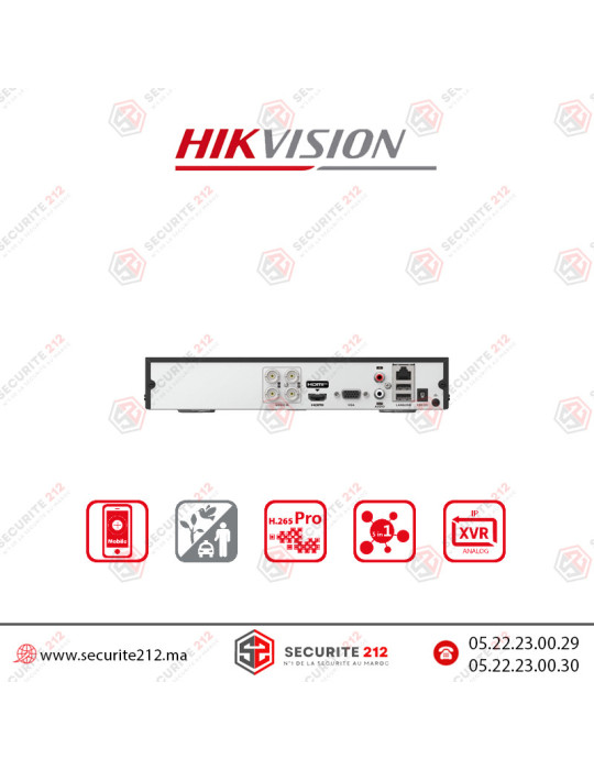 DVR Hikvision 4CH 1080P LITE DS-7204HGHI-M1/T Casablanca Maroc