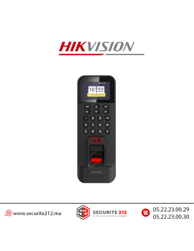 Pointeuse contrôle d'accès HIKVISION DS-K1T804AMF Casablanca Maroc