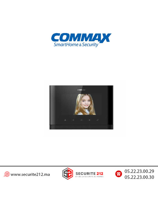 Moniteur vidéophone COMMAX TFT LCD 7''Noir CDV-77MN Maroc