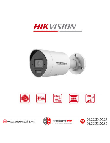Caméra IP HIKVISION bullet 8MP Acusense Smart Hybrid light DS-2CD2083G2-LI2U Casablanca Maroc