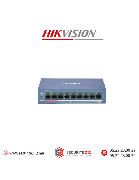 Switch HIKVISION 8 ports POE 10/100 Mbps DS-3E0109P-E/M(B) Casablanca Maroc
