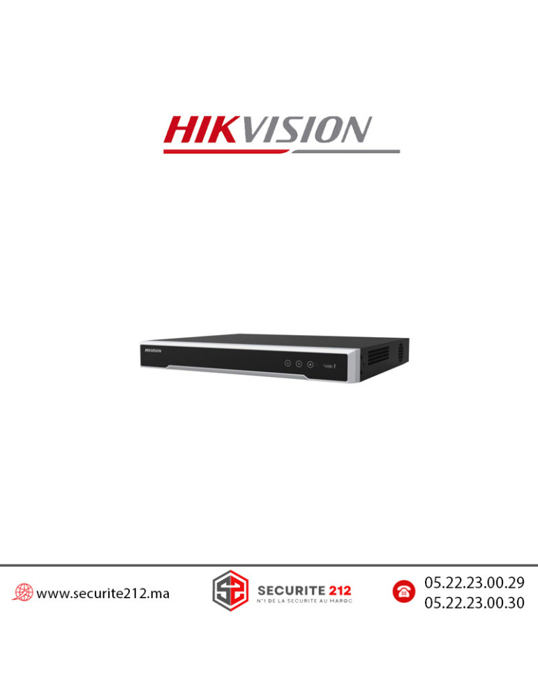 Nvr Hikvision 4K 16CH POE 2HDD PRO DS-7616NI-Q2/16P Casablanca Maroc
